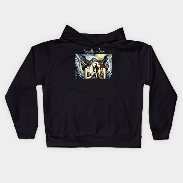 Angels in love Kids Hoodie by FineArtworld7